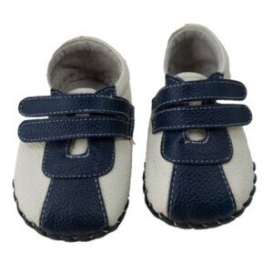 Pediped Leather Infant boy 0-6 mo CRIB SHOES Navy White